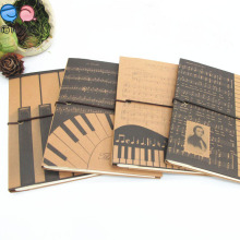 Cuadernos de papel de Woodfree de la rejilla con la banda elástico de la cubierta del Kraftpaper